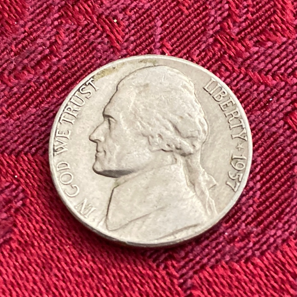 Vintage 1957 D Jefferson Nickel